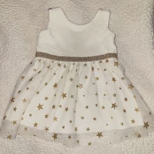 The Children Place gold and white toddler dress. Size 12-18 months. Never worn.